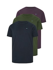 BadRhino Big & Tall Blue Plain 100% Cotton T-Shirts 3 Pack - Image 6 of 9