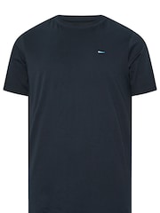 BadRhino Big & Tall Blue Plain 100% Cotton T-Shirts 3 Pack - Image 7 of 9