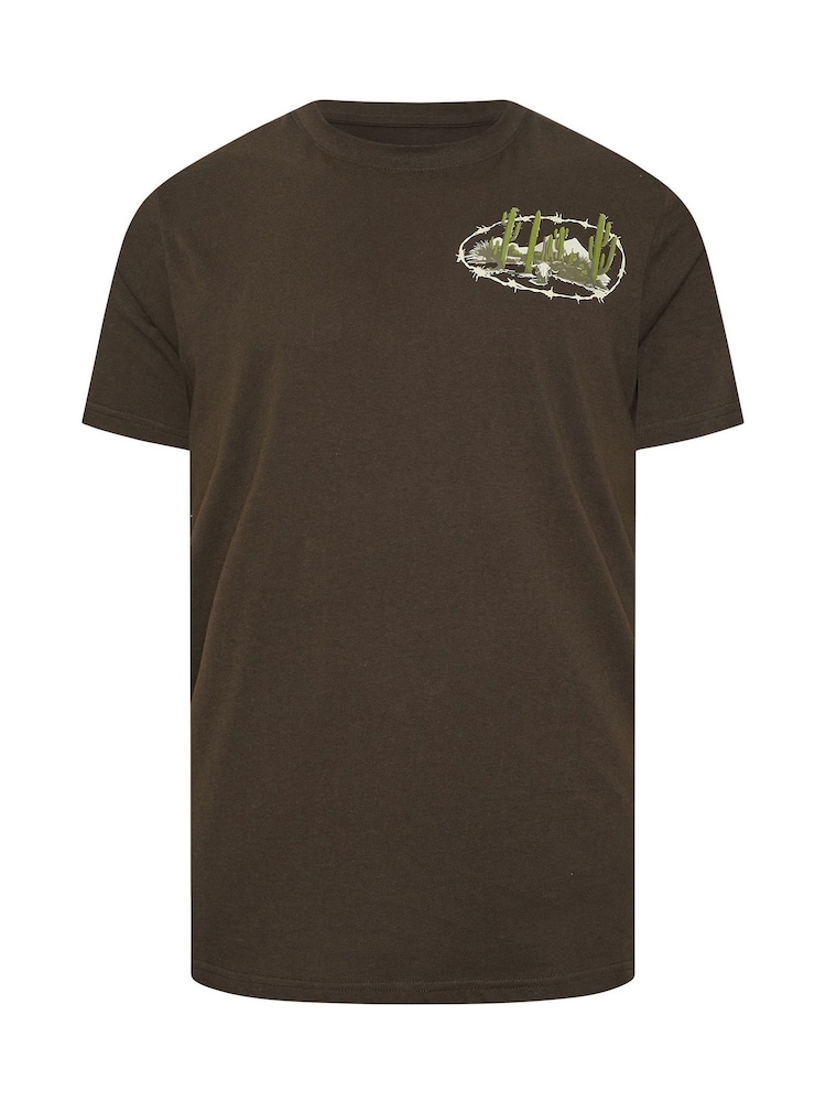 BadRhino Big & Tall Brown 100% Cotton Out West T-Shirt - Image 1 of 2