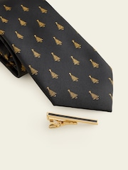 Black Christmas Tree Tie and Pocket Square Set - Image 3 of 4