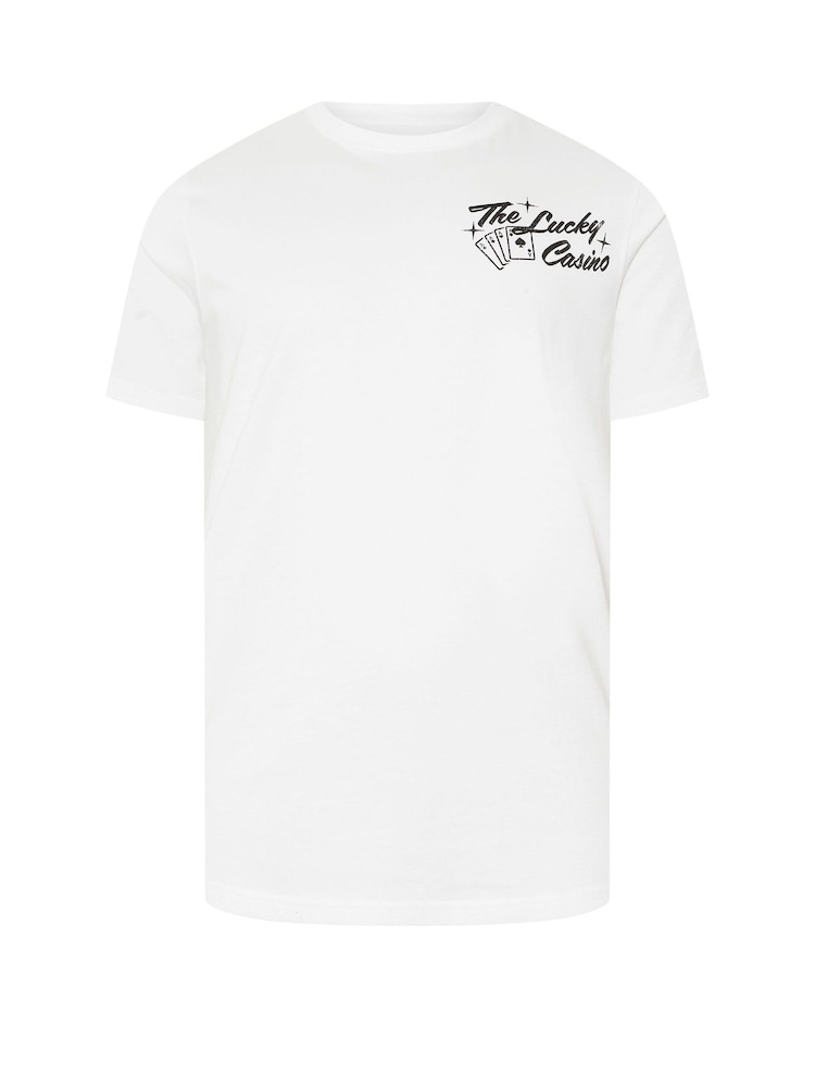 BadRhino Big & Tall White Lucky Casino 100% Cotton T-Shirt - Image 1 of 2