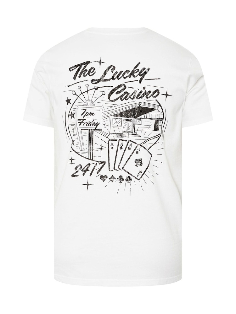 BadRhino Big & Tall White Lucky Casino 100% Cotton T-Shirt - Image 2 of 2