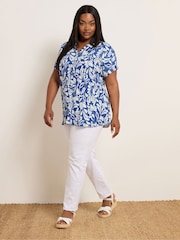 Evans Blue Jersey Crepe Shirt - Image 2 of 5