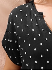 Evans Dobby Boho Black Top - Image 4 of 5