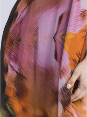 Religion Orange 100% Cotton Glow Halterneck Maxi Dress In Bright Abstract Print - Image 5 of 6