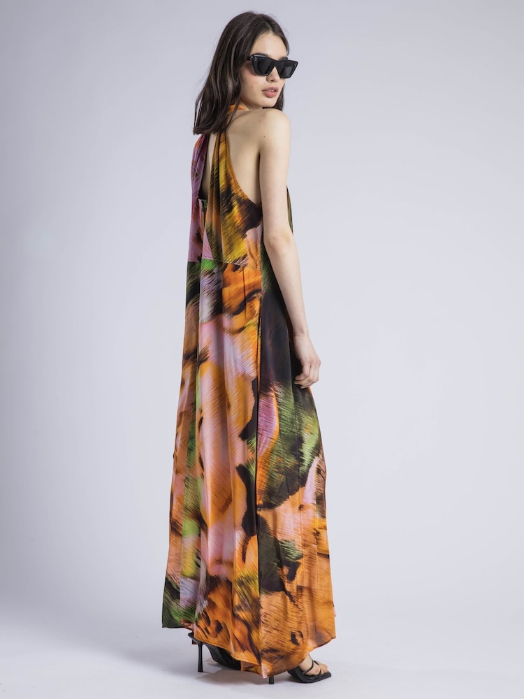 Religion 100% Cotton Glow Halterneck Maxi Dress In Bright Abstract Print - Imagen 6 de 6 Religion 100% Cotton Glow Halterneck Maxi Dress In Bright Abstract Print - Imagen 6 de 6