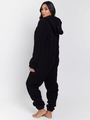 Loungeable Black Sherpa XL Ears Teddy All-In-One - Image 2 of 5