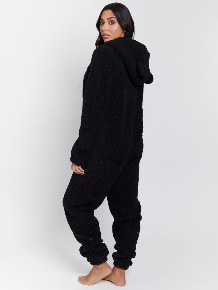 Loungeable Black Sherpa XL Ears Teddy All-In-One - Image 2 of 5