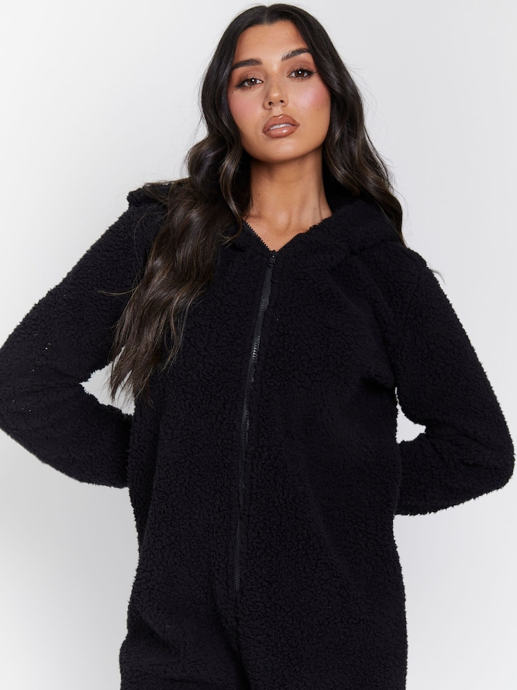 Loungeable Black Sherpa XL Ears Teddy All-In-One - Image 4 of 4