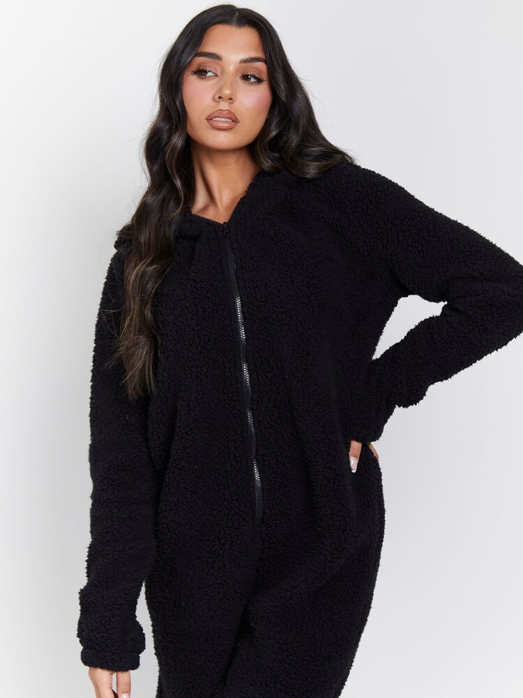 Loungeable Black Sherpa XL Ears Teddy All-In-One - Image 5 of 5