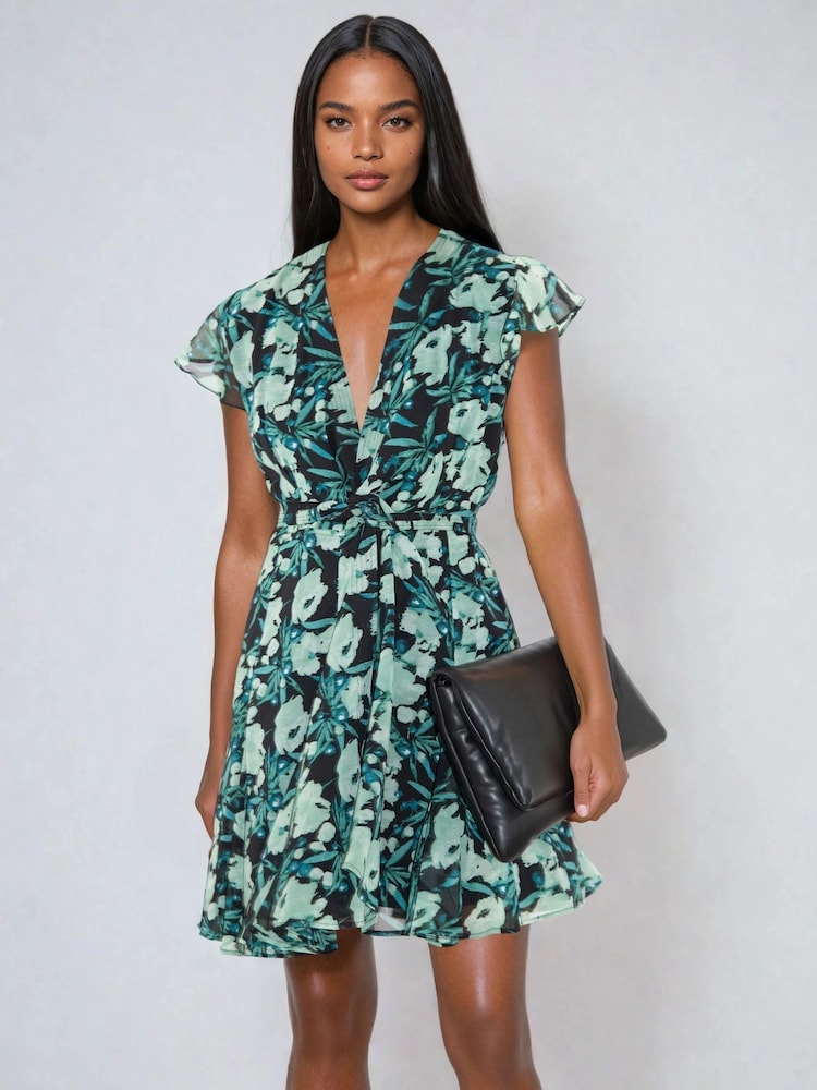 Religion Prominence Wrap Mini Dress In Green Floral - Imagen 2 de 6 Religion Prominence Wrap Mini Dress In Green Floral - Imagen 2 de 6