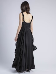 Religion Black 100% Cotton Kate Maxi Ruffle Dress With Spaghetti Straps - Image 3 of 6