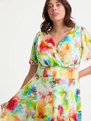 Scarlett & Jo Ivory Multi Multi Isabelle Flower Angel Sleeve Maxi Dress - Image 2 of 4