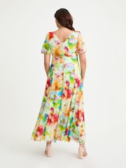 Scarlett & Jo Ivory Multi Multi Isabelle Flower Angel Sleeve Maxi Dress - Image 4 of 4