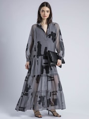 Religion Grey Cala Tiered Boho Maxi Dress In Abstract Print - Image 6 of 6