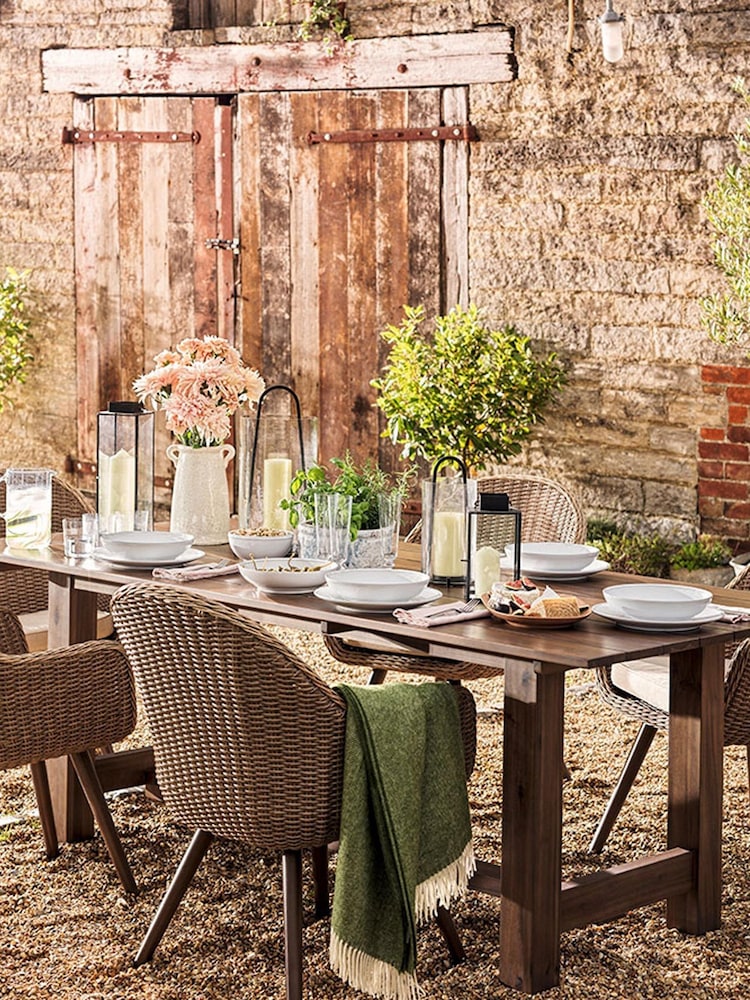 Cotswold Company Natural Winsley Garden Acacia and Rattan Dining Set - Image 1 of 3