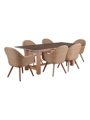 Cotswold Company Natural Winsley Garden Acacia and Rattan Dining Set - Image 2 of 3