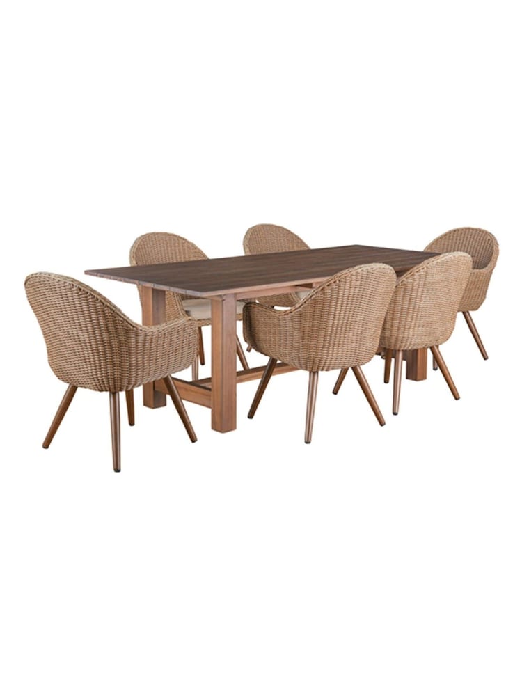 Cotswold Company Natural Winsley Garden Acacia and Rattan Dining Set - Image 2 of 3