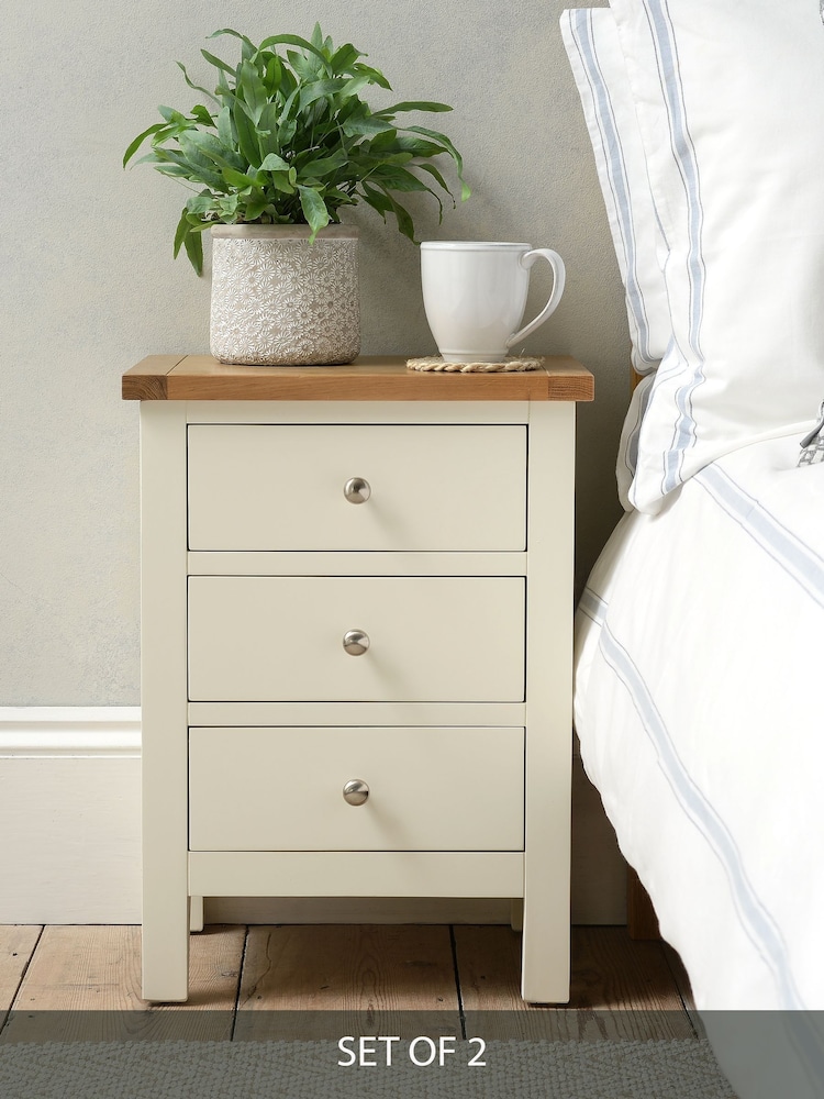 Cotswold Company Classic Cream Simply Set of 2 Bedside Table - Image 1 of 6