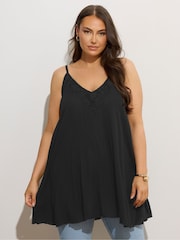 Yours Curve Black Crochet White Camisole - Image 1 of 5