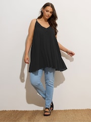 Yours Curve Black Crochet White Camisole - Image 2 of 5