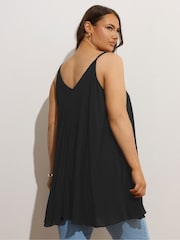 Yours Curve Black Crochet White Camisole - Image 3 of 5