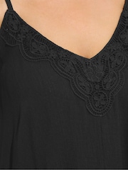 Yours Curve Black Crochet White Camisole - Image 4 of 5