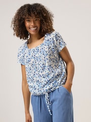 M&Co White Ditsy Tie Hem Top - Image 1 of 5