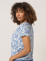 M&Co White Ditsy Tie Hem Top - Image 3 of 5