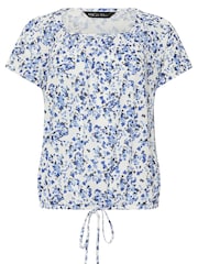 M&Co White Ditsy Tie Hem Top - Image 5 of 5