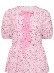 Yours Curve Limited Ditsy Tie Top - Image 5 of 5