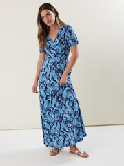 Long Tall Sally Blue Wrap Maxi Dress - Image 1 of 5