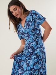 Long Tall Sally Blue Wrap Maxi Dress - Image 2 of 5