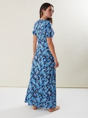 Long Tall Sally Blue Wrap Maxi Dress - Image 3 of 5