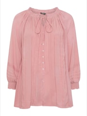 Rosa - Blusa Boho Pintuck de manga longa Yours Curve - Imagem 5 de 5
