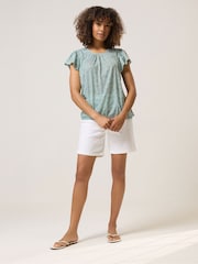 M&Co Green Ditsy Frill Top - Image 2 of 5