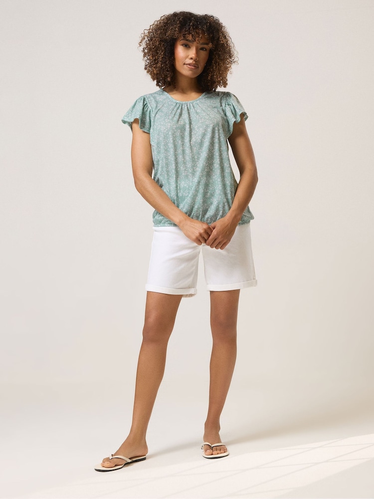 M&Co Green Ditsy Frill Top - Image 2 of 5