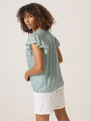 M&Co Green Ditsy Frill Top - Image 3 of 5