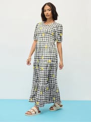 PixieGirl Petite Black Gingham Tiered Dress - Image 2 of 5