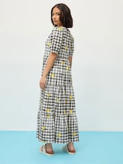 PixieGirl Petite Black Gingham Tiered Dress - Image 3 of 5