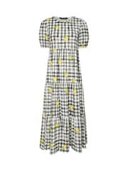 PixieGirl Petite Black Gingham Tiered Dress - Image 5 of 5