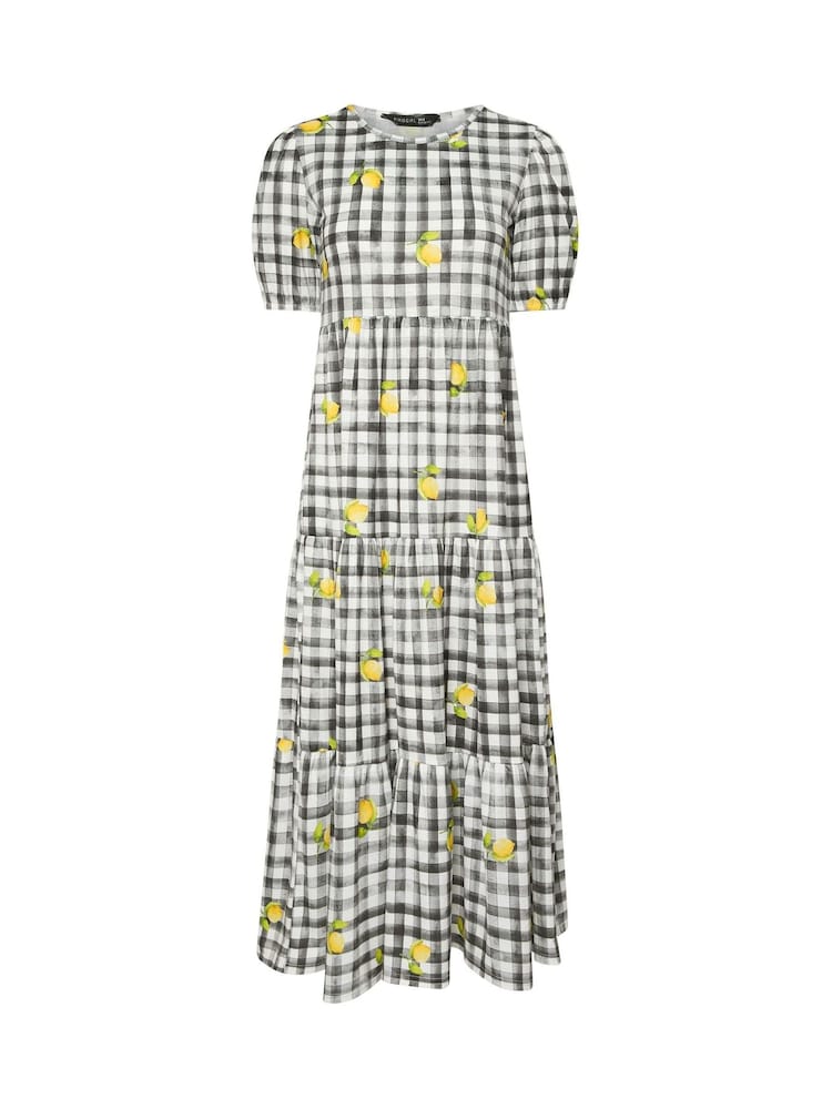 PixieGirl Petite Black Gingham Tiered Dress - Image 5 of 5 PixieGirl Petite Black Gingham Tiered Dress - Image 5 of 5