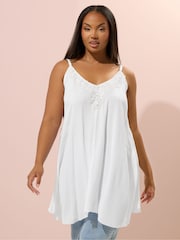 Yours Curve White Crochet White Camisole - Image 1 of 4