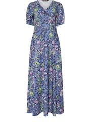 M&Co Blue Dark Petite Wrap Maxi Dress - Image 1 of 1