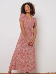 M&Co Orange Wrap Maxi Dress - Image 1 of 5