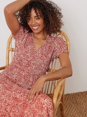 M&Co Orange Wrap Maxi Dress - Image 4 of 5