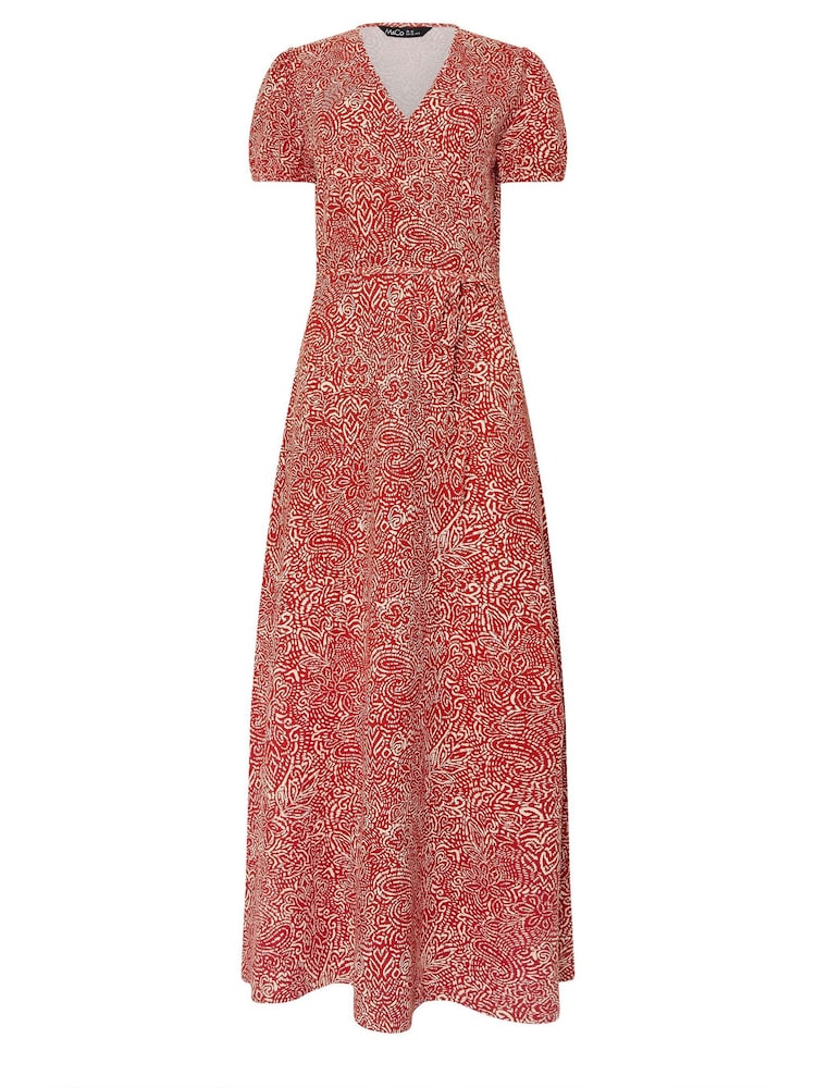 M&Co Orange Wrap Maxi Dress - Image 5 of 5 M&Co Orange Wrap Maxi Dress - Image 5 of 5
