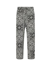 PixieGirl Petite Black Bandana Wide Leg 100% Cotton Trousers - Image 5 of 5