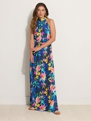 Long Tall Sally Blue Halterneck Dress - Image 1 of 6