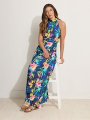 Long Tall Sally Blue Halterneck Dress - Image 2 of 6